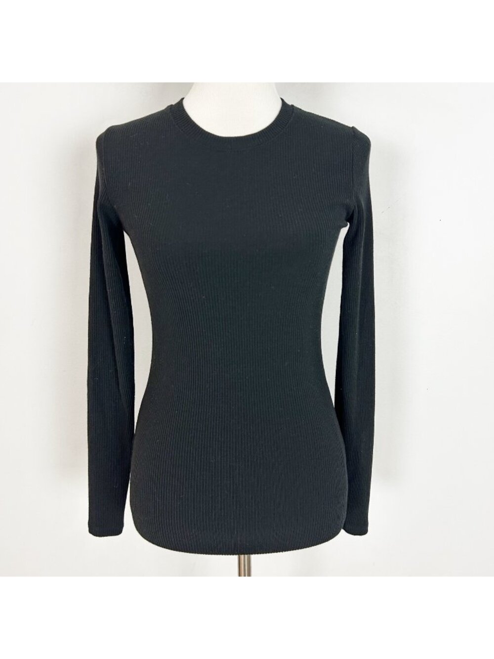 Woolx Hadley Merino Wool Ribbed Crew Long Sleeve T-Shirt Size XS Women's